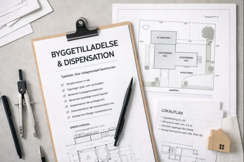 Byggetilladelse og dispensation: tjeklisten der sparer dig for måneder i kommunen