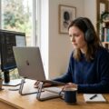 Person arbejder fokuseret med høretelefoner for at mindske støj og bevare flow i arbejdsrummet